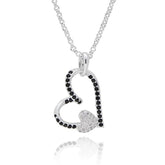 359069 MONOCHROME IRREGULAR HEARTS SP NECKLACE